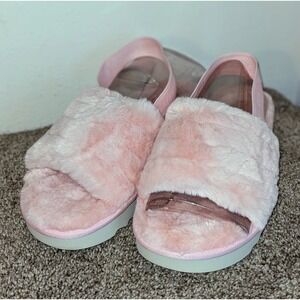 Koolaburra UGGS Fuzz'n II Pink Fuzzy Slide Sandals Platform Comfy US 10 NIB‎